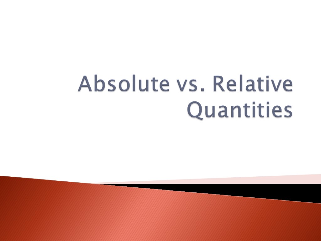 Absolute vs. Relative Quantities
